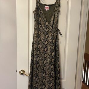 SOLID & STRIPED Black and Yellow Patterned Dress